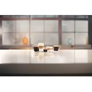 Enjoy 5 coffees at your fingertips, including cappuccino