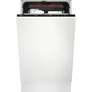 AEG FSE73507P Pilnībā iebūvējama šaurā trauku mazgājamā mašīna 45 cm ar 10 vietas iestatījumiem, 44 dB trokšņa līmeni un D enerģijas klasi
