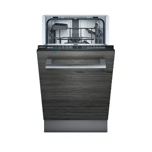 Fully built-in dishwasher Siemens iQ100 SR61IX05KE 45 cm slimline black 9 place settings 48 dB Energy class F 9.5 L/cycle