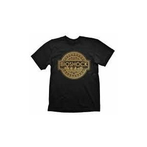 T-krekls Bioshock Golden Logo L, melns