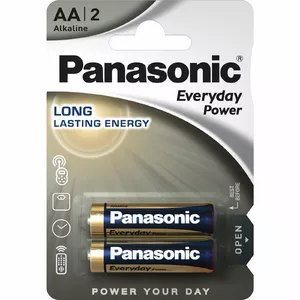 Panasonic AA Alkaline Battery LR6EPS/2B 1.5V Pack of 2