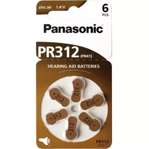 Hearing aid batteries Panasonic PR312L/6DC 1.4V — 6-pack