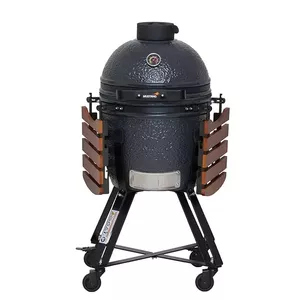 Kamado barbecue/grill Mustang M — Barrel kamado, charcoal + firewood, round cooking grate, grey, 1160×640×107 mm