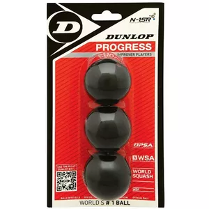 Мяч для сквоша Dunlop PROGRESS RedDot 3-bliste