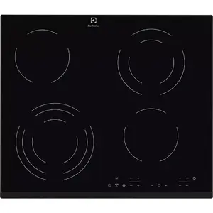 Встраиваемая керамическая варочная панель Electrolux EHF6343FOK 60 см, 4 зоны, чёрная, сенсорное управление