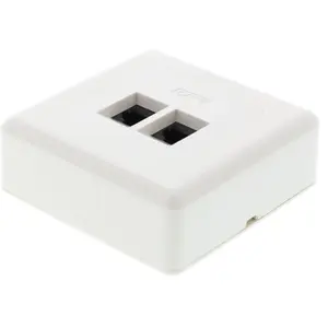 Розетка Deltaco VR-34 2 x RJ-45 Белая UTP Cat 6a