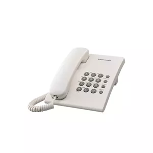 Аналоговый телефон Panasonic KX-TS500PDW — 16 кнопок, белый, настольный/настенный, телефонная книга 100