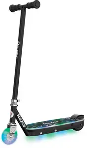 Электросамокат Razor Tekno — 12 км/ч, мотор 80 Вт, аккумулятор Li‑Ion 10.95 В, макс. нагрузка 50 кг, черный/циан/зеленый