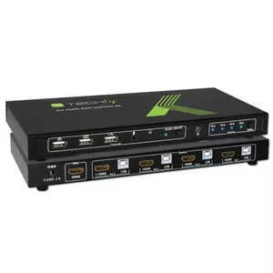 Techly 4x1 USB HDMI KVM Switch 4Kx2K IDATA KVM-HDMI4U (KVM) tastatūras/video/peļu pārslēgšanas mehānisms Melns