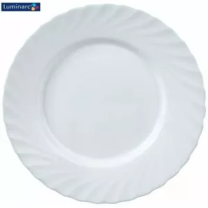 Dinner plate Luminarc Trianon 24.5 cm, tempered opal glass, round, dishwasher safe