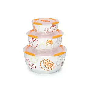 OURSSON BS2981RC/OR dining bowl Bowl set 1.7 L Round Ceramic Orange, White 3 pc(s)