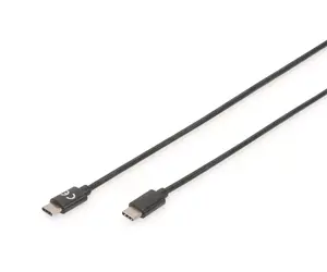 Assmann Digitus USB Type‑C uz USB Type‑C kabelis USB 3.2 Gen 2 (3.1 Gen 2) 1.8 m, vīrietis–vīrietis, niķelētas kontaktspailes, melns