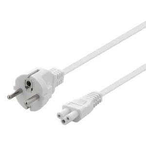 Barošanas kabelis DELTACO DEL-109C-50V, 0,5 m, CEE7/7 uz C5, 250 V 2,5 A, balts