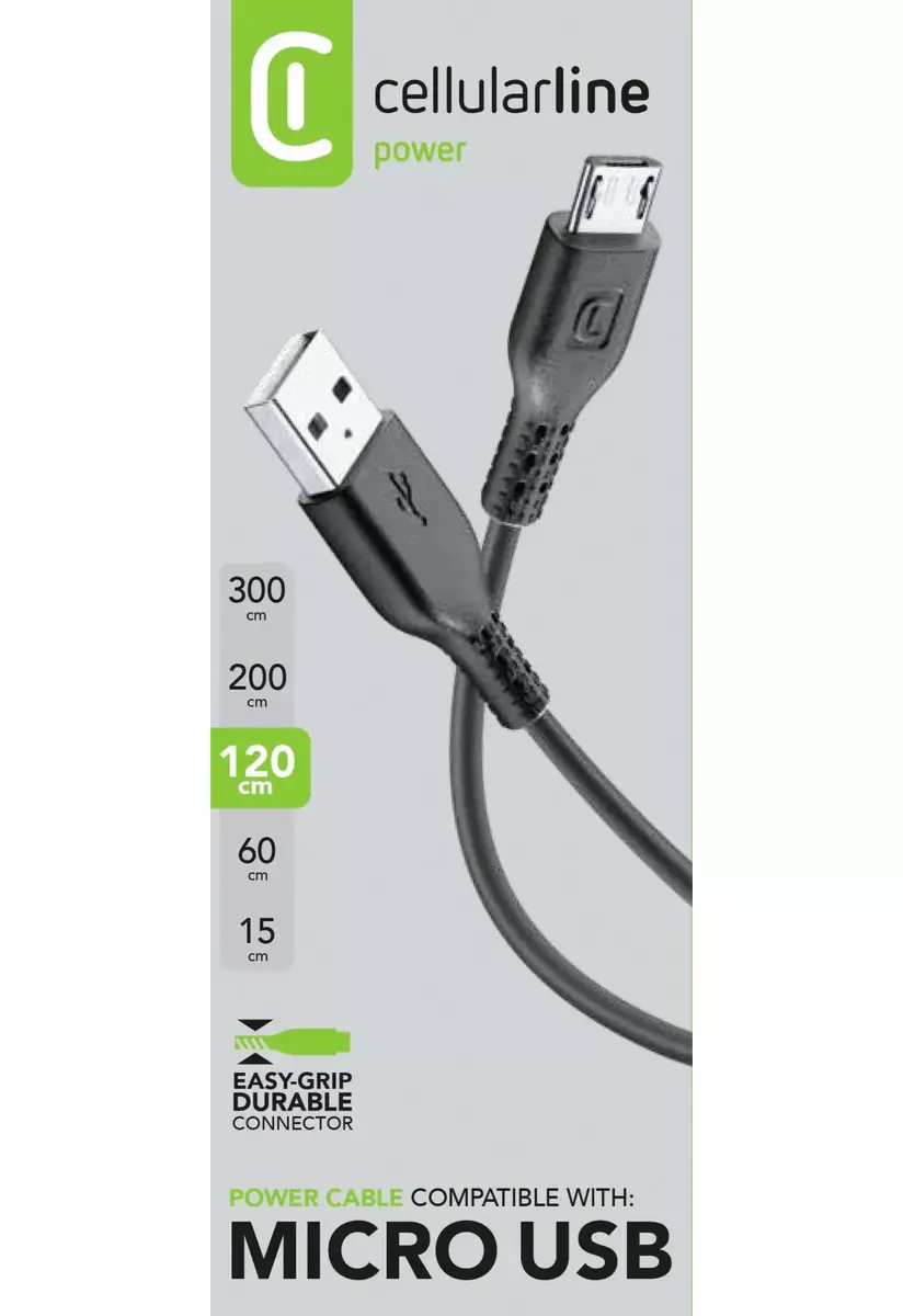 Cellularline Power Cable 120 см Micro-USB Photo 3