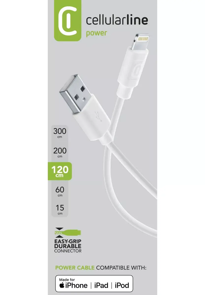 Кабель питания Cellularline 120см Lightning Photo 2