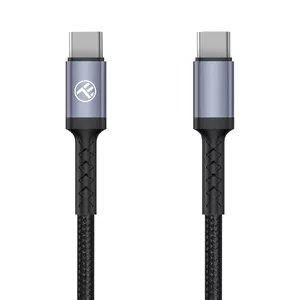 Tellur Type-C to Type-C Cable, 3A, 60W Power Delivery, 2m, Nylon Braided, Black