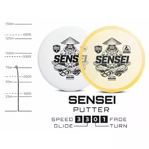 Discgolf Putter PREMIUM SENSEI 3/3/0/1 Yellow