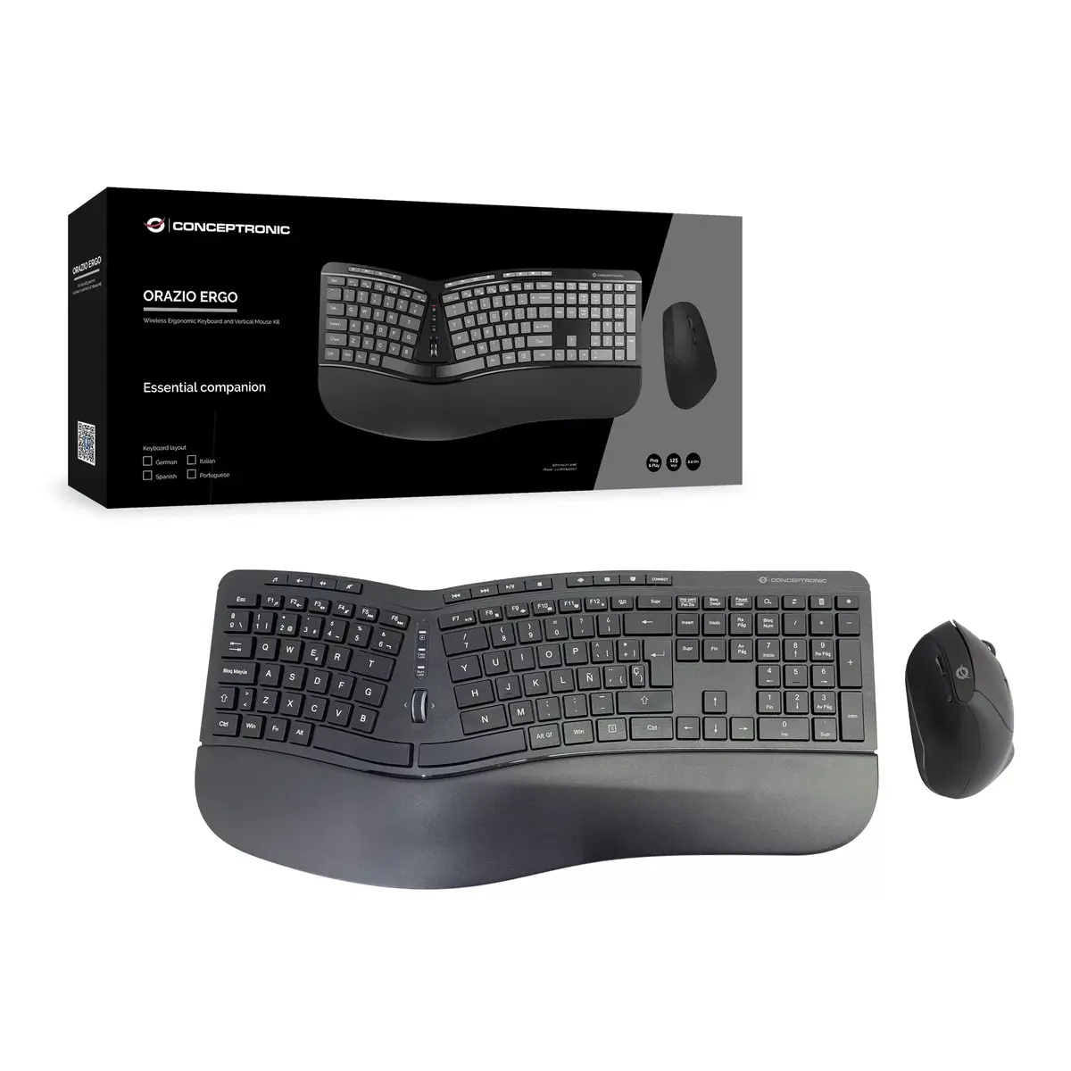 Wireless Ergonomic Keyboard & Mouse Kit Conceptronic ORAZIO ERGO Photo 5
