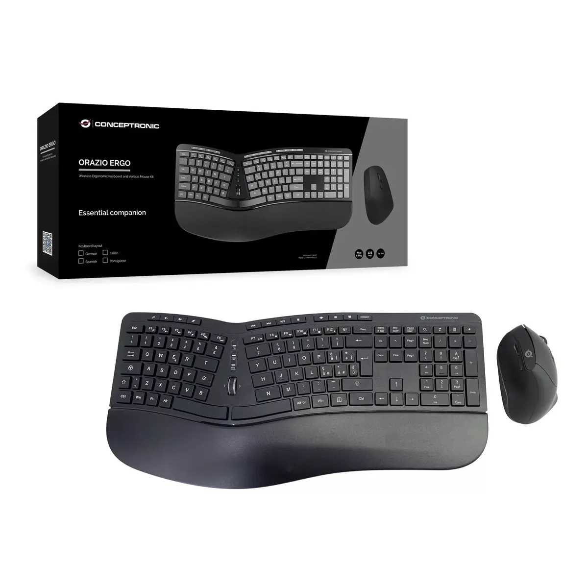 Bezvadu ergonomiskais tastatūras un peles komplekts Conceptronic ORAZIO ERGO Photo 5