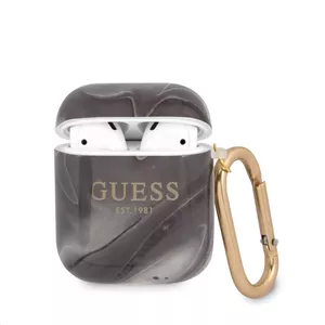 GUA2UNMK Guess TPU shiny marble case for Airpods 1 / 2 серый