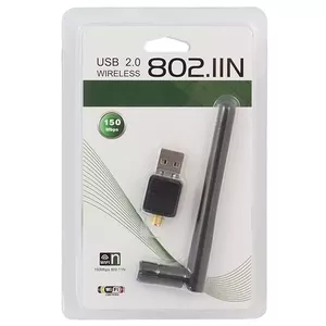 Fusion wireless Wi-Fi adapter with antenna (2.4GHz / USB 2.0, Wireless, 150Mbps, IEEE 802.11b/g/n)