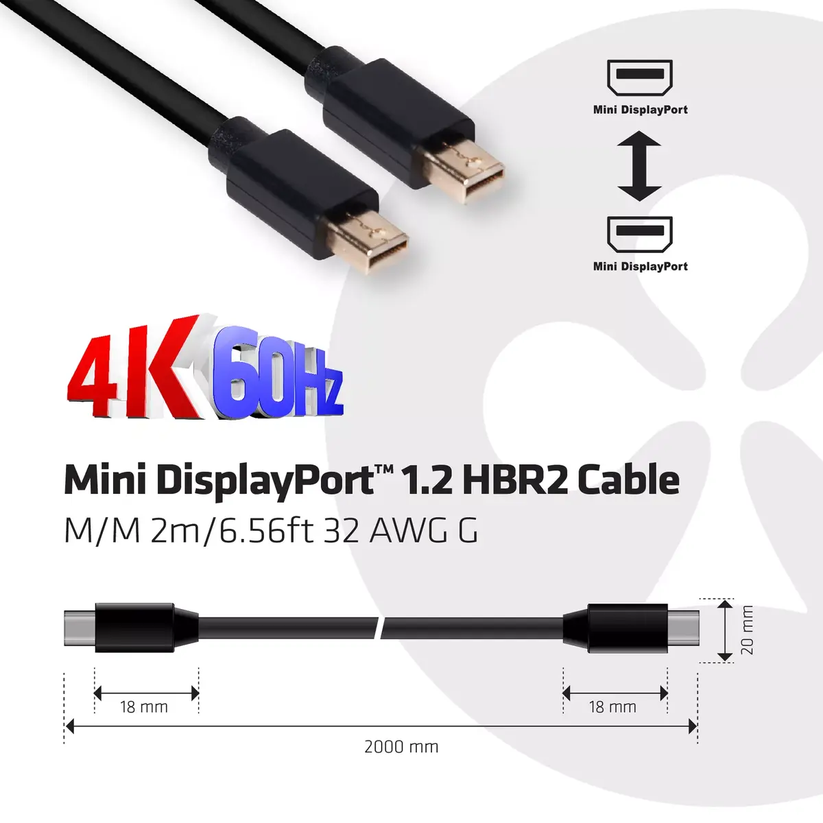 Кабель Mini DisplayPort CLUB3D CAC-2161 Photo 6