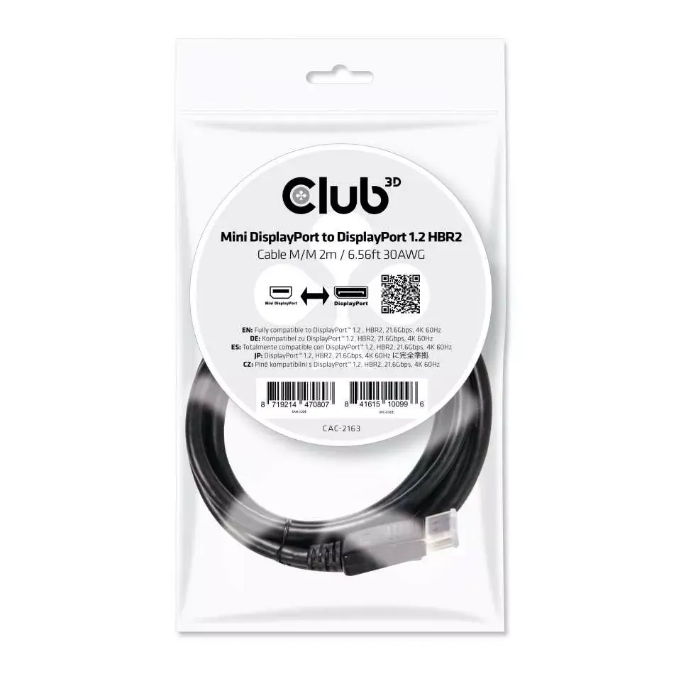 Кабель Mini DisplayPort на DisplayPort CLUB3D CAC-2163 Photo 2