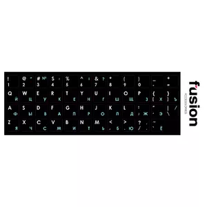 Fusion ламинированные наклейки для клавиатуры RU / ENG голубые