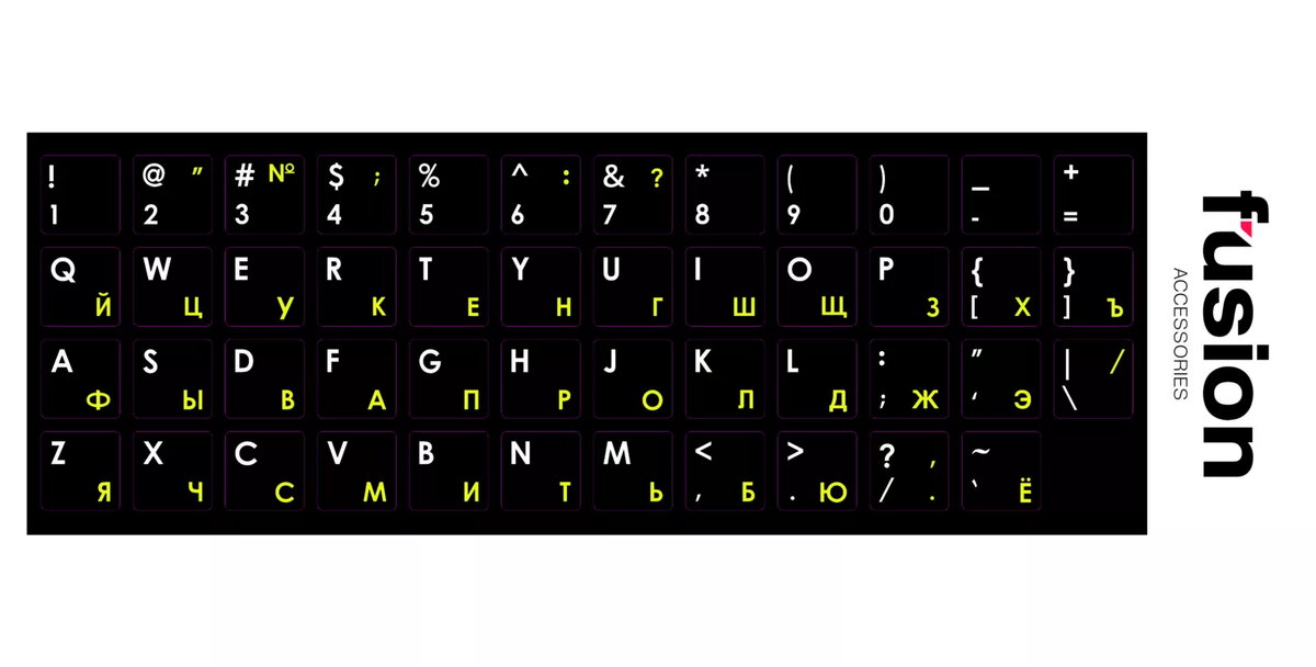 Klaviatūras uzlīmes Fusion Accessories FUS-UZ-RE-YE —