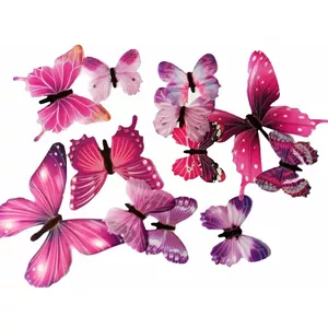 Флуоресцентные клейкие наклейки fusion accessories FUSAG683B — 12 шт., бабочка розовая