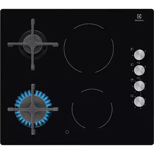 Electrolux EGE6172NOK hob Black Built-in 60 cm Combi 4 zone(s), Touch and Rotary Control