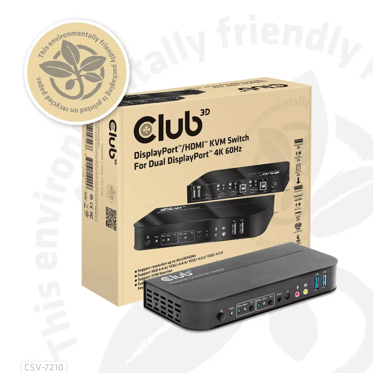 KVM переключатель CLUB3D DisplayPort HDMI CSV-7210 Photo 2