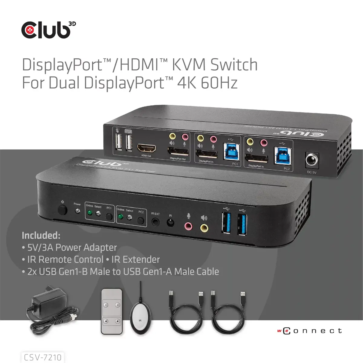 KVM переключатель CLUB3D DisplayPort HDMI CSV-7210 Photo 7
