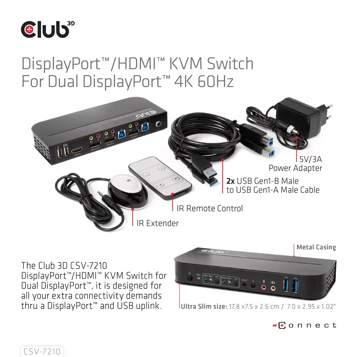 KVM переключатель CLUB3D DisplayPort HDMI CSV-7210 Photo 9