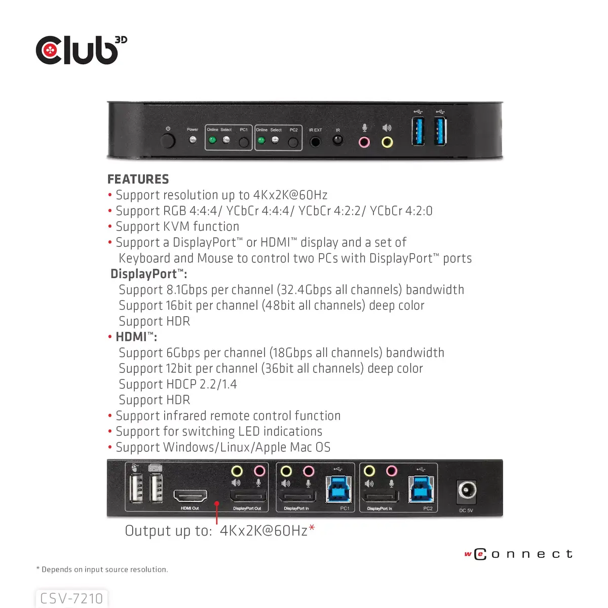 KVM переключатель CLUB3D DisplayPort HDMI CSV-7210 Photo 10