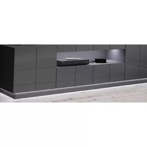 RTV cabinet with LED lighting Cama Meble REJA — surface-mounted, white light, AC powered