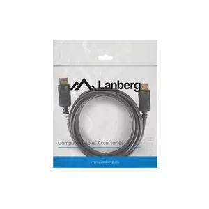 DisplayPort cable LANBERG CA-DPDP-10CC-0030-BK — DisplayPort to DisplayPort, 3 m, Black, DP 1.2, up to 4K@60Hz