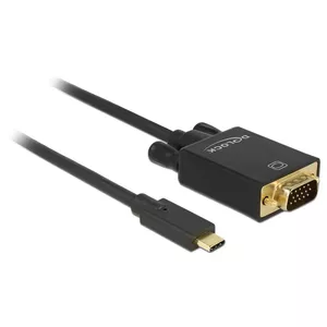 Video kabeļa adapteris DeLOCK 85261 USB Type-C uz VGA 1m Melns