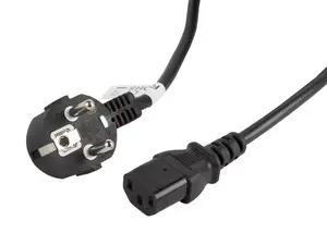 Силовой кабель LANBERG CA-C13C-11CC-0050-BK — 5 м, C13 (угловой) на CEE7/7, черный