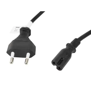 Power cable Lanberg CA-C7CA-11CC-0018-BK Black 1.8 m C7 coupler CEE7/16