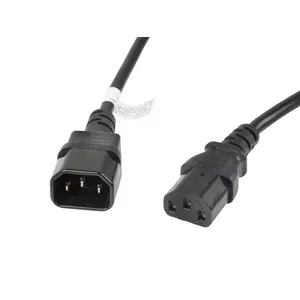 Power cable LANBERG CA-C13E-11CC-0030-BK — 3 m, C13 (female) to C14 (male), black