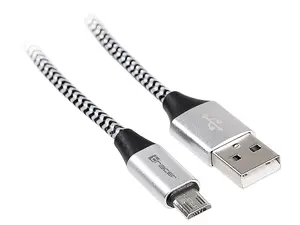 USB kabelis Tracer TRAKBK46928 1m USB A Micro-USB B Melns Sudrabs