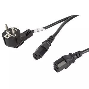 Power cable LANBERG CA-C13C-13CC-0018-BK, 2 m, C13 coupler to CEE7/7, Black