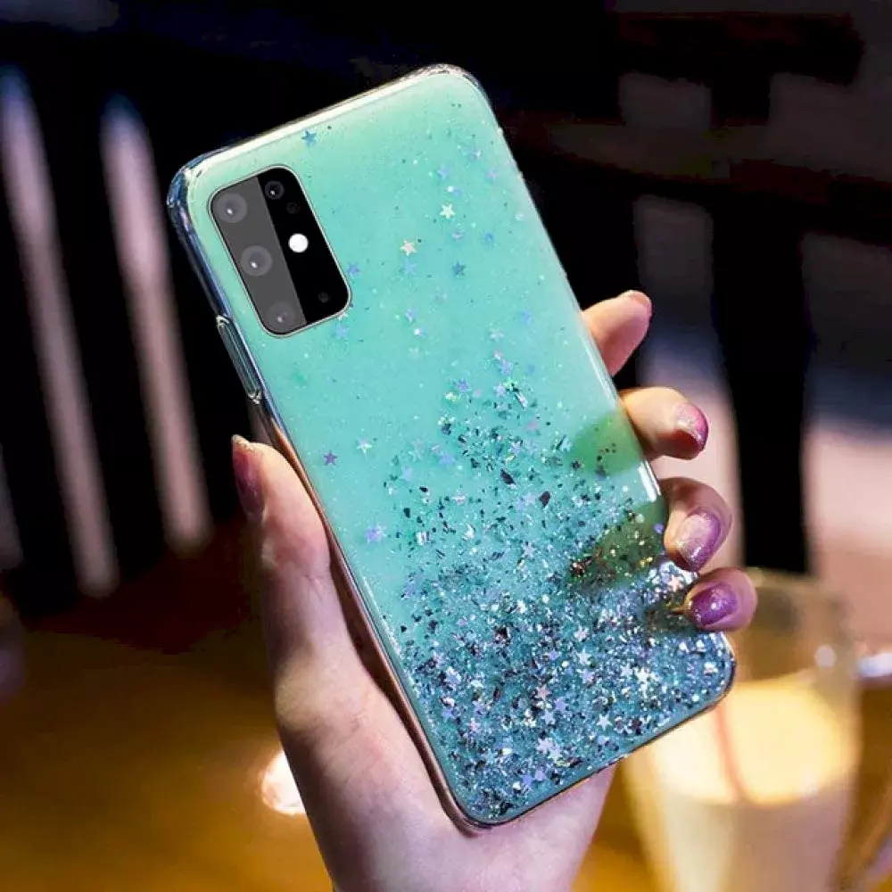 Silikona aizmugures maciņš Fusion Glue Glitter Photo 2
