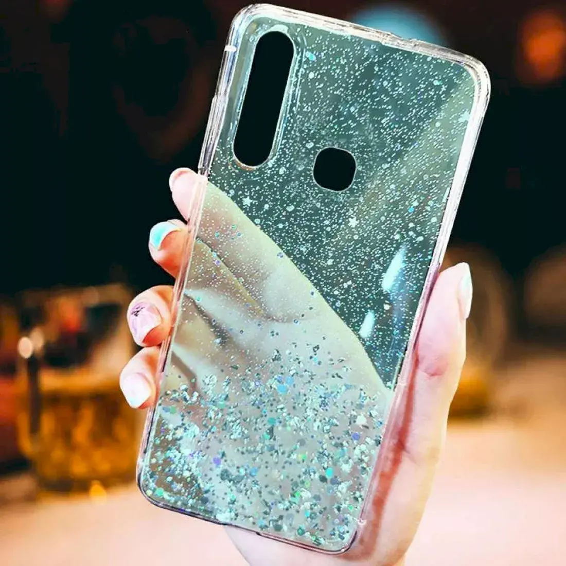 Silikona aizmugures maciņš Fusion Glue Glitter Photo 3