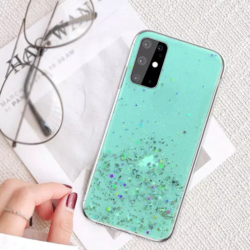 Silikona aizmugures maciņš Fusion Glue Glitter Photo 4