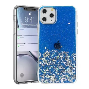 Fusion Accessories Glue Glitter aizmugurējais vāciņš Apple iPhone 13 Pro, silikons, zils