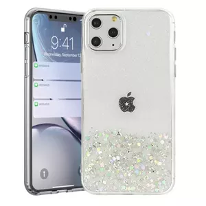 Fusion Accessories Glue Glitter silikona vāciņš Apple iPhone 13 Pro, caurspīdīgs