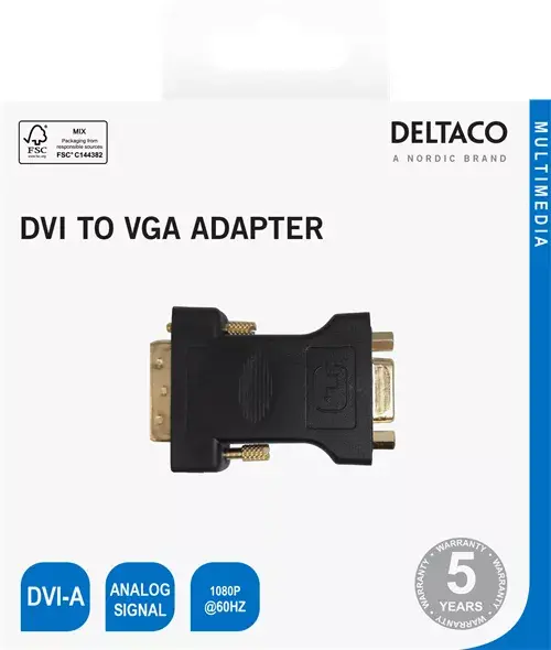 DVI-A to VGA Gender Changer Deltaco 00120001 Photo 3