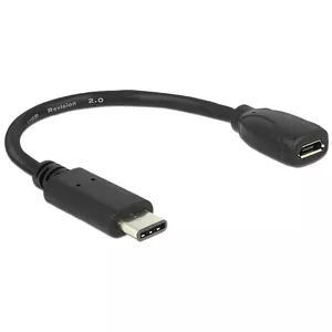 USB Cable DeLOCK 65578 USB 2.0 0.15 m USB C Micro-USB B Black